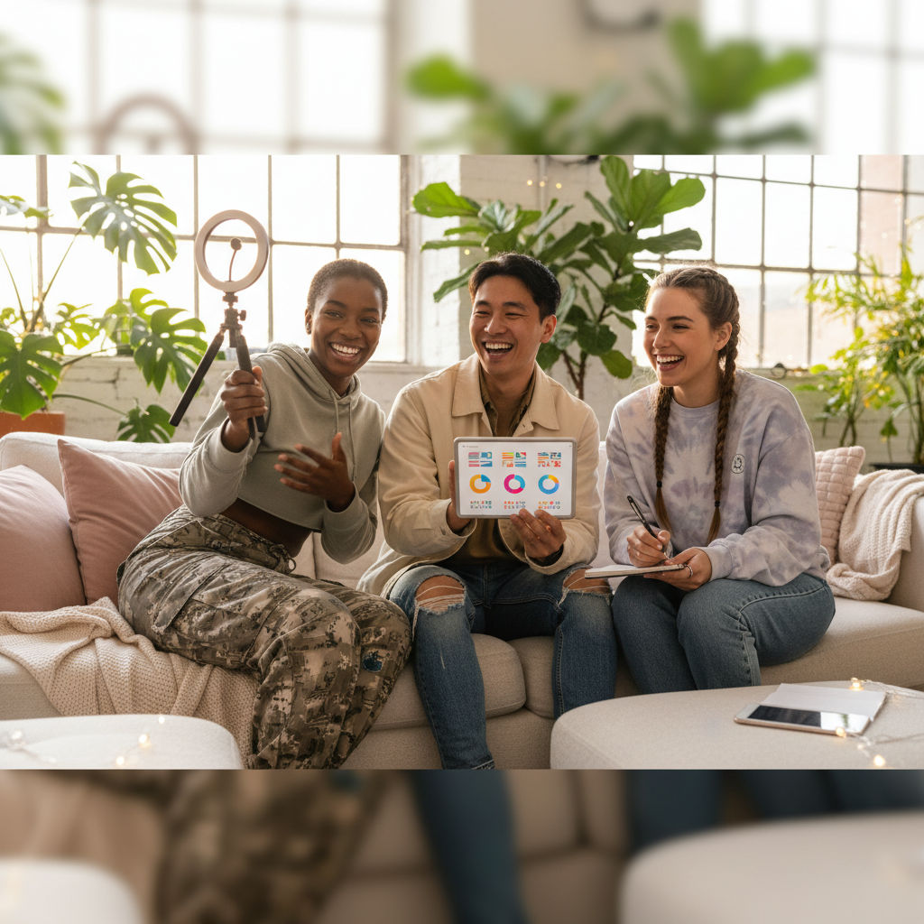 Creators collaborating on a digital strategy